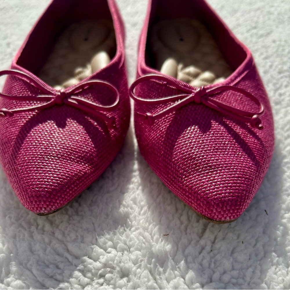 Birdies Pink Ballet Flats Bow Detail Size 9.5 - Picture 6 of 7